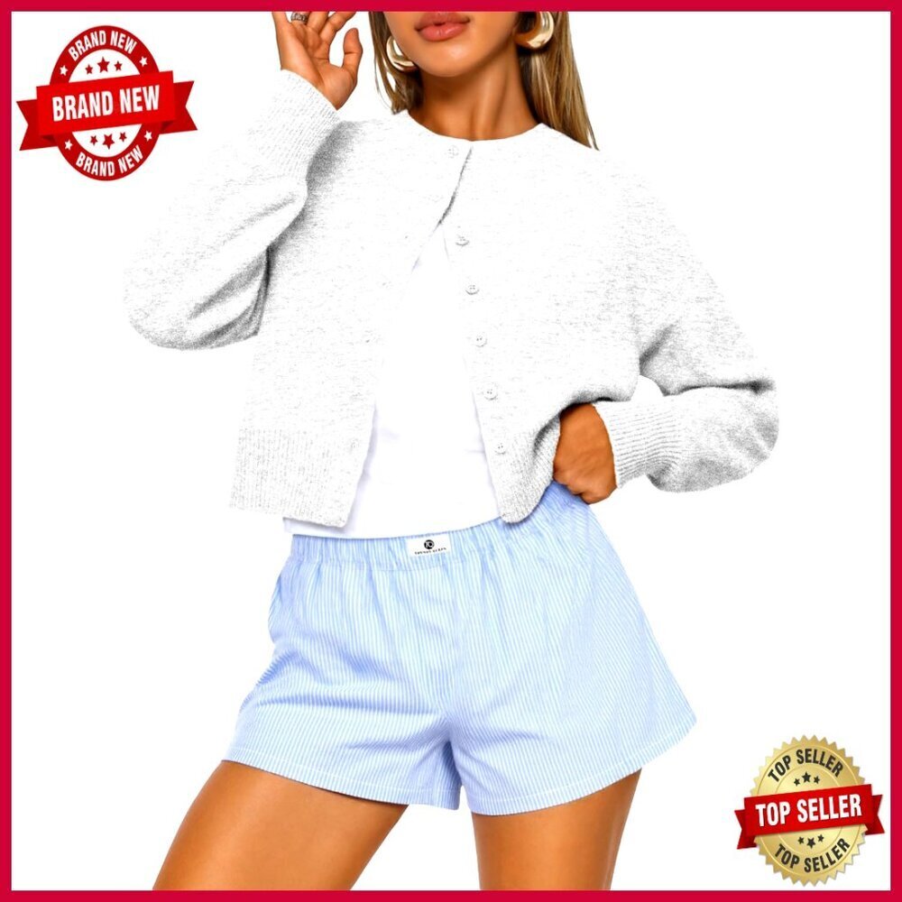 Cropped Cardigan Sweater Lightweight Y2K Fall Spring Regular Fit